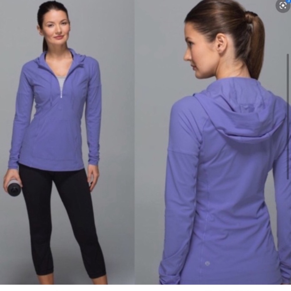 lululemon runbeam workout run UV hoodie blue/purple no tags